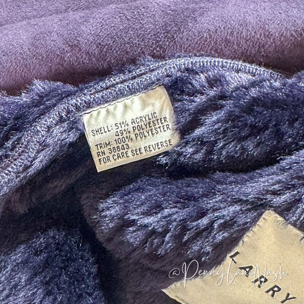 Larry Levine Sport Suede Faux Lined Hooded Pea Coat Purple - Picture 5 of 12